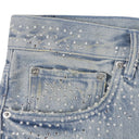 Light Indigo Sandstone Camo Hotfix Straight Jeans