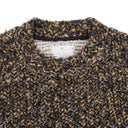 Black Woven Raglan Crewneck Sweater