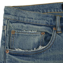 Mid Indigo Vintage Knee Blowout Skinny Jeans