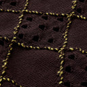 Brown Intarsia Quilt Crewneck Sweater