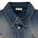 Blue Trashed Denim Shirt
