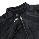 Black Leather Zip Moto Jacket