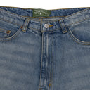 Blue Plain Denim Shorts
