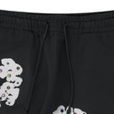 Vintage Black Rhinestone Cotton Wreath Sweatpants