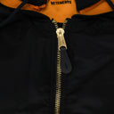 Black Split Hooded Bomber Jacket