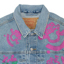 Light Wash Pink/Green Bstroy Tears Type-2 Denim Jacket