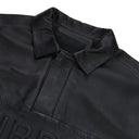 Black Leather Short Sleeve Polo