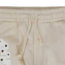 Cream Rhinestone Cotton Wreath Sweatpants