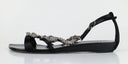 Black Crick Raso Doppiato Satin Black Sandals