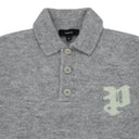 Grey Relaxed-Fit Polo Sweater
