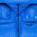 Blue Nylon Down Puffer Jacket