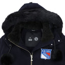 Navy NHL x Moose Knuckles Rangers Bomber Jacket