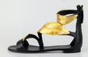 ROLL JETI LEATHER BLACK SANDALS & FLIP-FLOPS