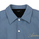 Slate Blue Varsity Bones Bomber Jacket
