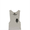 White Ribbed Sword Horseshoe Logo F*** You Tank Top