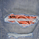 Blue Vintage Bandana Patch Skinny Jeans