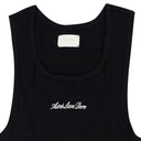 Black Embroidered Logo Tank Top