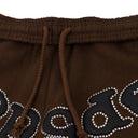 Brown Rhinestone OG Logo Sweatpants