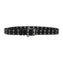 Black Grommet Leather Belt