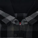 Black Multicolor Plaid Waffle Hooded Jacket