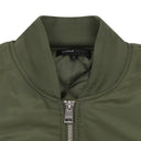 Green Wordmark Satin Front Zip Bomber
