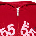 Red Angel Number Zip Hoodie