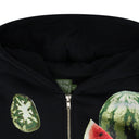 Black Kiss My Grits Fruit Collage Zip Hoodie