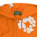 Orange Cotton Wreath Zip-UP Hoodie