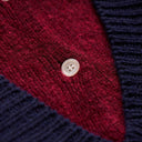 Blue Layered Jumper/Ribbed V-Neck Polo Sweater