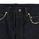 Blue Selvedge Baggy Jean.(Studs) Blue