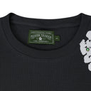 Vintage Black Rhinestone Cotton Wreath Thermal