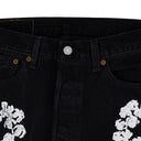 Black Cotton Wreath Jeans