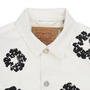 White Cotton Wreath Denim Jacket