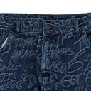 Blue Graffiti Straight Leg Jeans