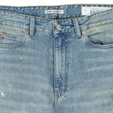 BLUE FULL CUT RE-PAINTING STRAIGHT JEANS