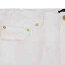 Off White Jacquard Straight Fit Jeans
