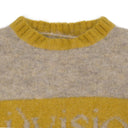 Yellow / Gray Striped Logo Knit Sweater