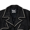 Black Stitched Crop Leather Vest