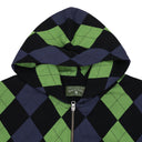Green Intarsia Zip Hoodie