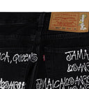 Black DT Script Selvedge Jeans