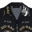Black Zig Zag Rolling Paper Button-Down Shirt