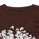 Brown Cotton Peace Long Sleeve T-Shirt