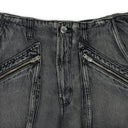 Aged Black Loose Straight Cargo Pants