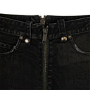 Black Denim Distressed Hem Short Pants