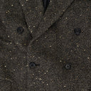Black Sand Herringbone Sequin Long Coat