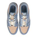 Beige/Blue Raffia Skel Top Low