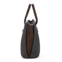 Grey Monili Felt Leather Tote Bag