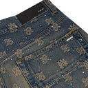 Antique Indigo Crystal Burst MA Paisley Straight Jean