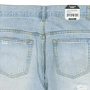 Blue Double Closure Flared Denim