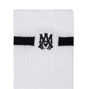 Black/White MA Embroidery Patch Socks
